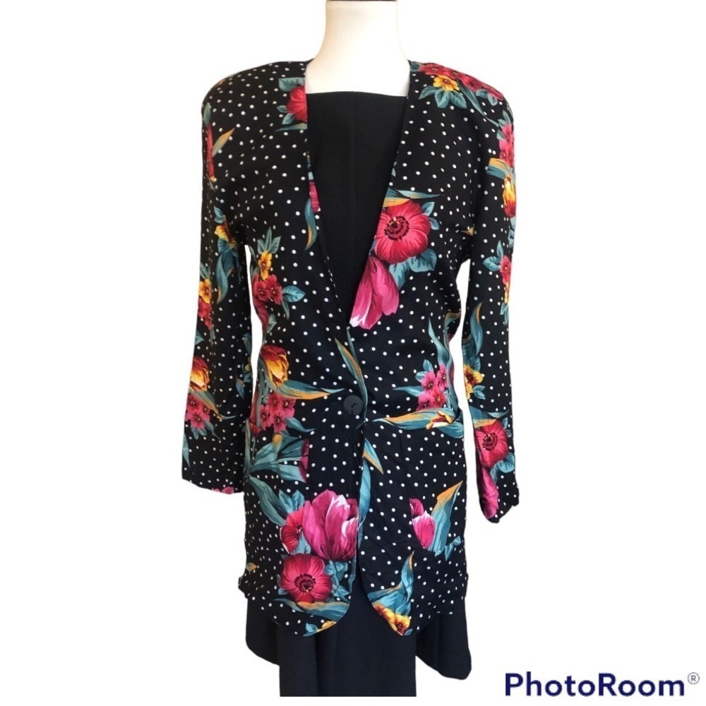 80’s Vintage Autograph Polka Dot Blazer Jacket